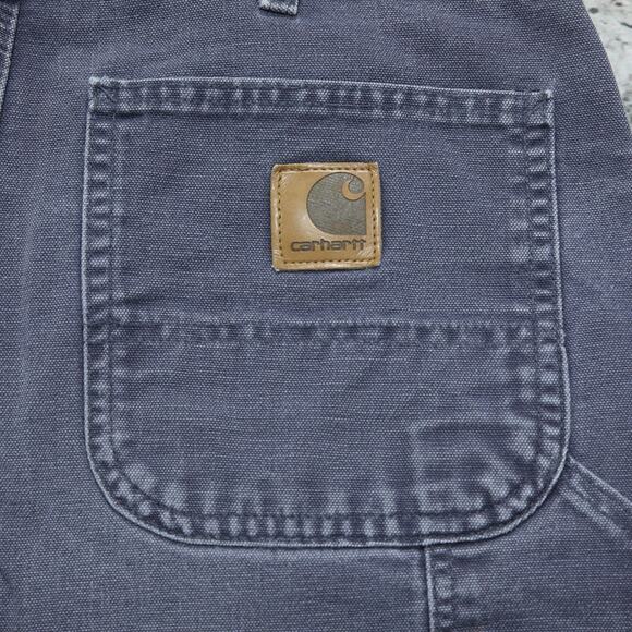 RARE Vintage Carhartt B25 PTB Petrol Blue - Grey Carpenter Shorts 30x8 - Picture 6 of 14